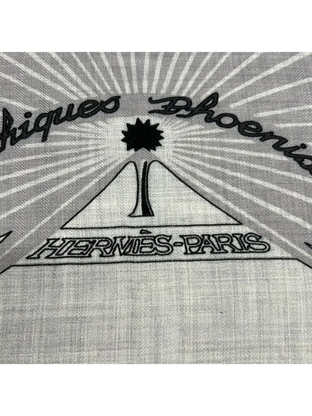 Hermes Carre Gray Black Green Cashmere #344787H15B